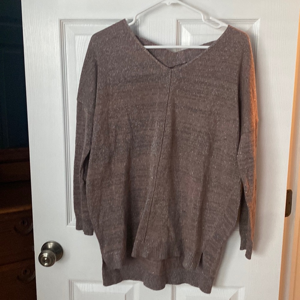 She and Sky mauvey glittery tunic sweater - size L!